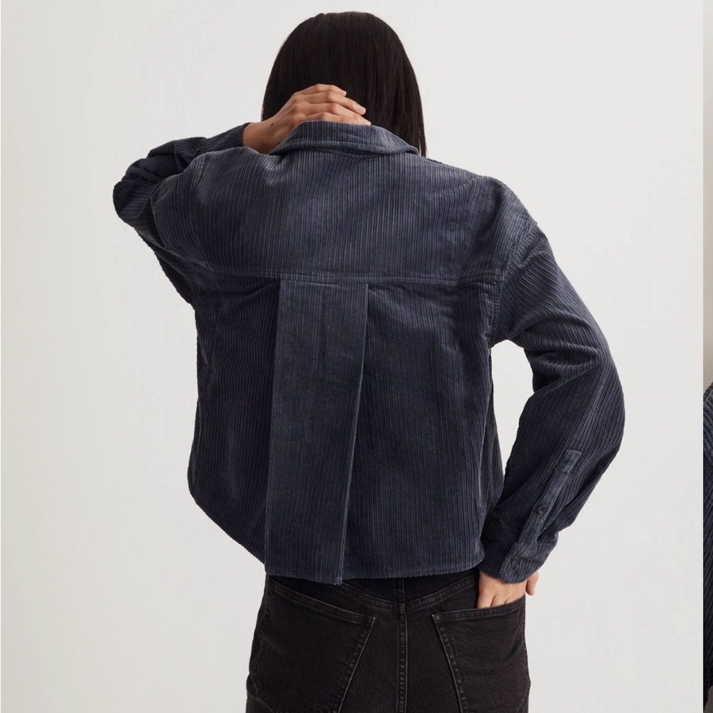 Madewell Dark Blue Corduroy Button-Up Shirt - Picture 2 of 6